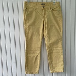 Ann Taylor Modern 2P Yellow Denim Capris Pants